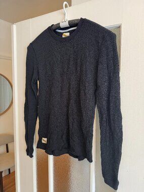 Tracksmith Fells Waffle Layer Long Sleeve — Black, Merino Wool